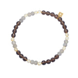 18K Gold Plated Bracelet w. Quartz & Labradorite
