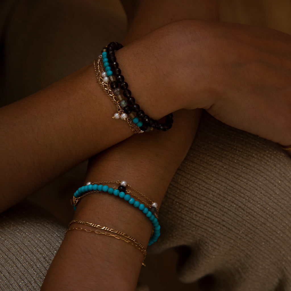 18K Gold Plated Bracelet w. Turquoise