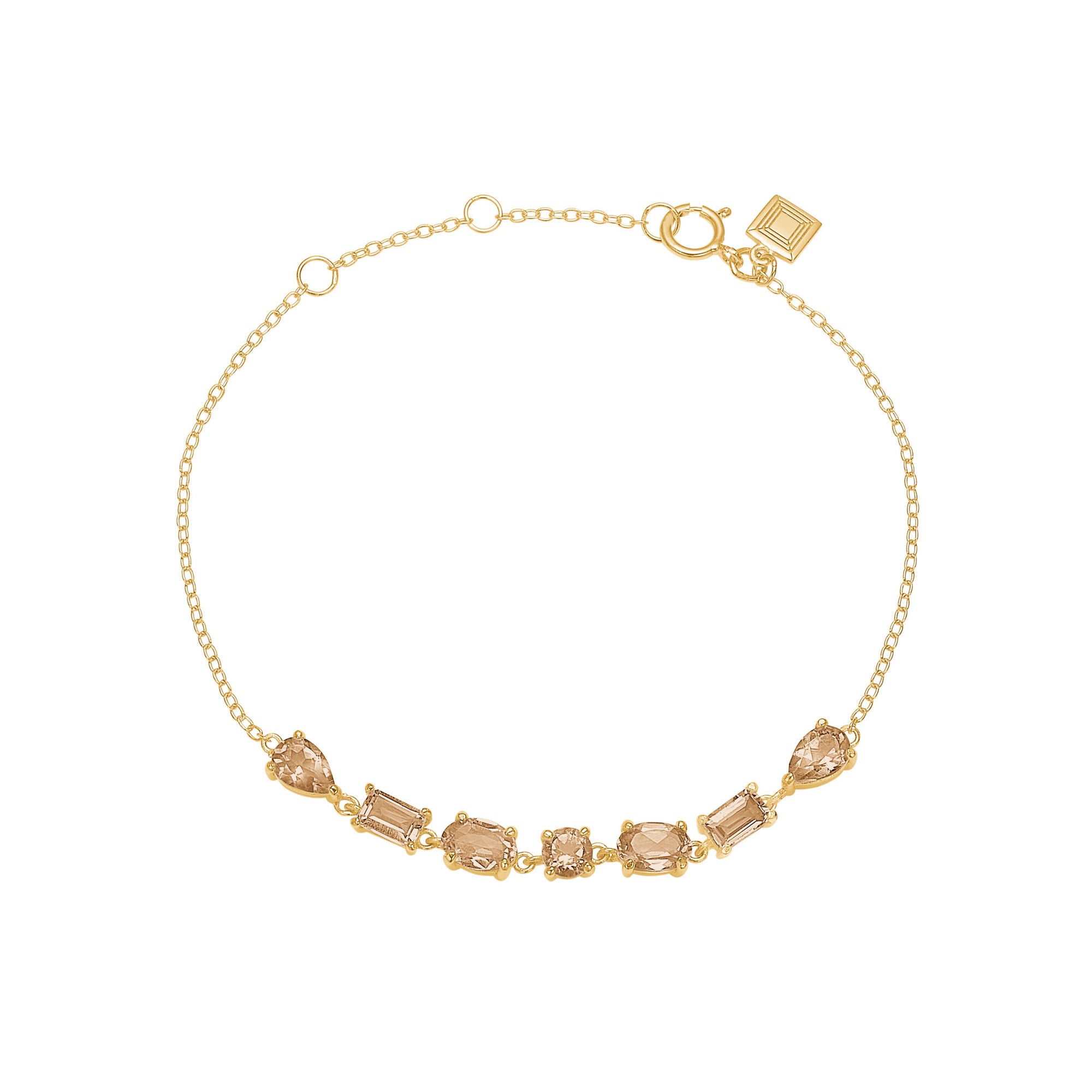 Unicorn 18K Gold Plated Bracelet w. Champagne Quartz