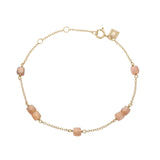 18K Gold Plated Bracelet w. Sunstone