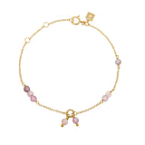 18k Forgyldt Armbånd m. Lyserød spinel