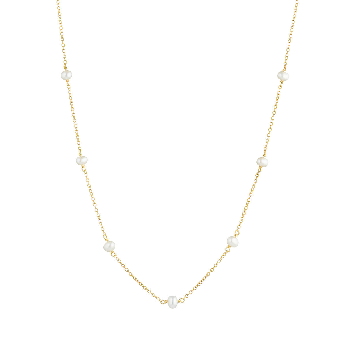 Purity 18K Gold Plated Necklace w. Pearls