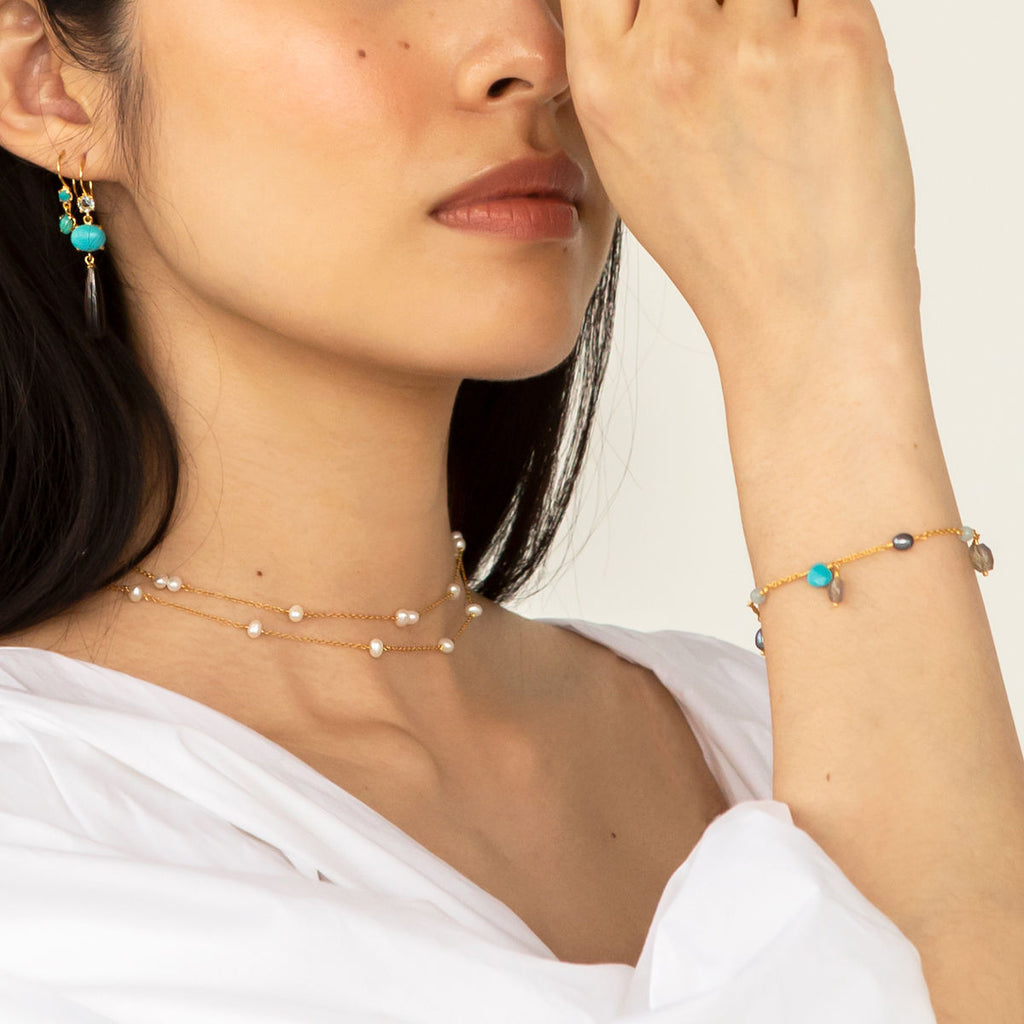 Purity 18K Forgyldt Halskæde m. Perler