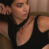 18K Gold Plated Necklace w. Quartz & Labradorite