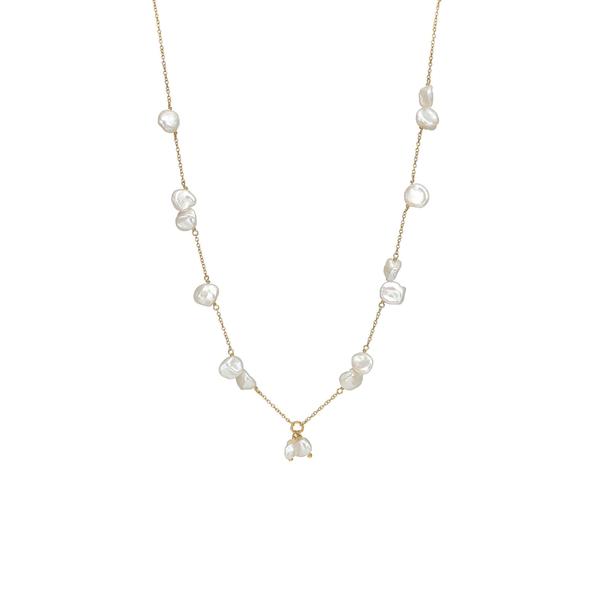 Taylor White Keshi Pearl Necklace