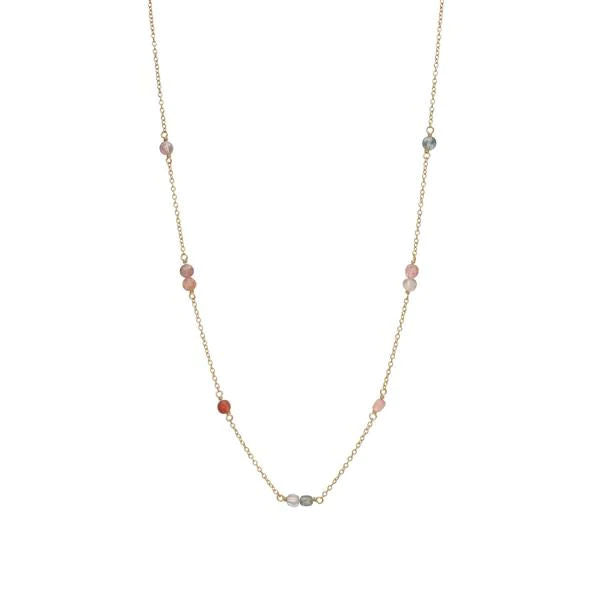 Pink 18K Gold Plated Necklace w. Spinel