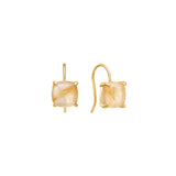 18K Gold Plated Earrings w. Quartz