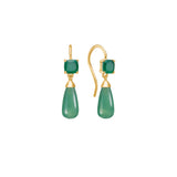 18K Gold Plated Earrings w. Agate
