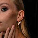 Unicorn 18K Gold Plated Earrings w. Quartz