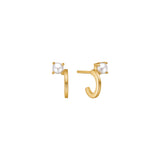 Unicorn 18K Forgyldte Hoops m. Hvid Ferskvands Perler