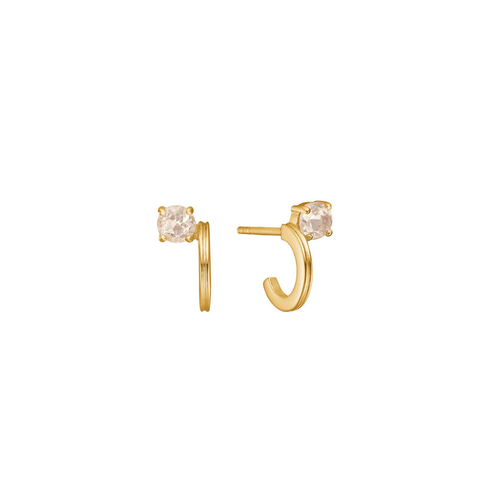 Unicorn Hoops 18K vergoldet I Gelber Champagner-Quartz