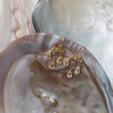 Unicorn 18K Gold Plated Earrings w. pear cut champagne Quartz