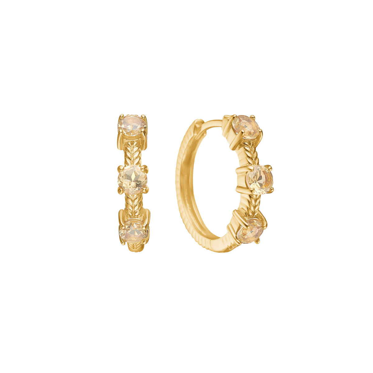 Olalla Hoops 18K vergoldet I 2cm I Quartz