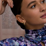 Olalla 18K Gold Plated Hoops 2cm w. Quartz