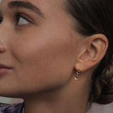 Olalla 18K Gold Plated Hoops w. Champagne Quartz