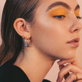 Rosa 18K Forgyldt Ørering m. Kvarts