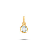 Birthstone November Blue 18K Gold Plated Pendant w. Garnet