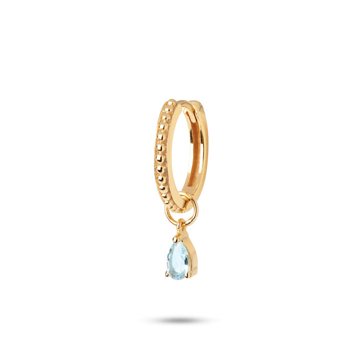 Gem Candy Oval Blå 18K Forgyldt Ørerings-Vedhæng m. Topas
