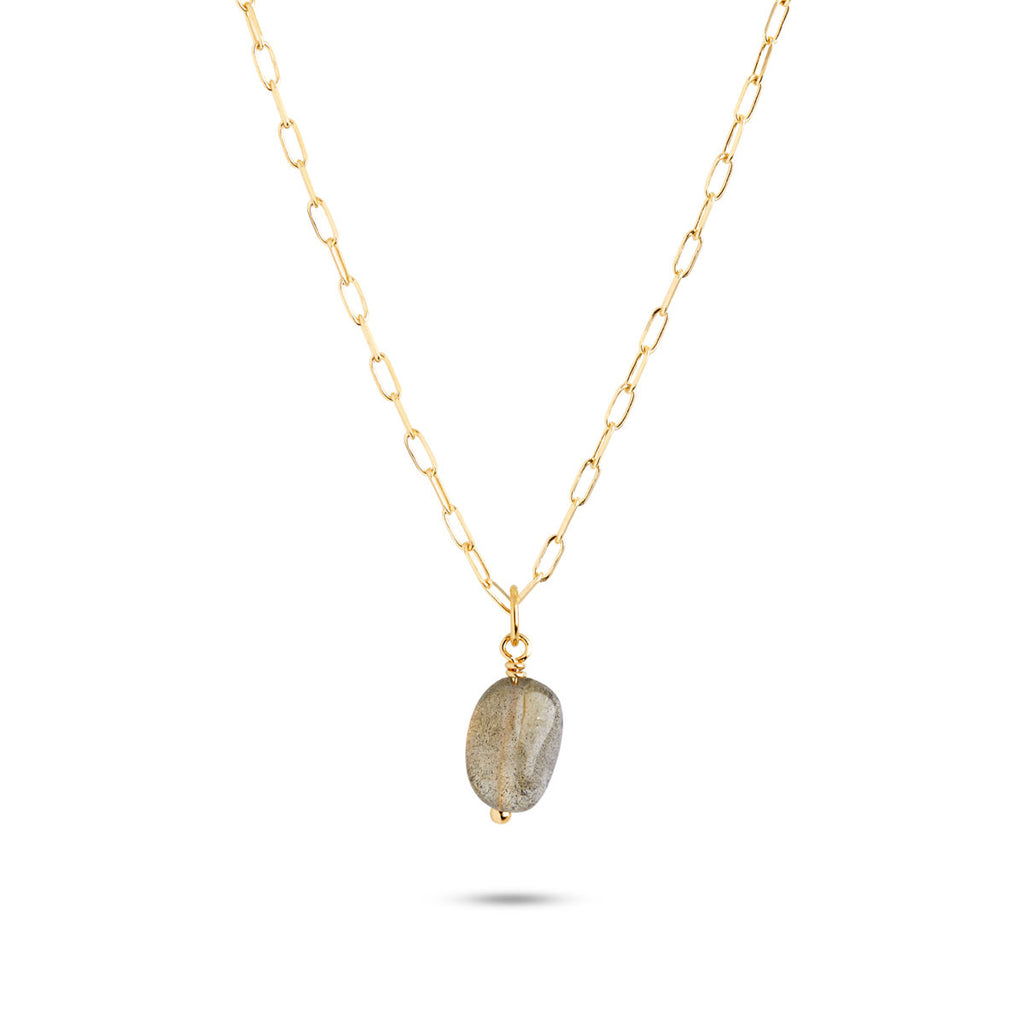 Archive 18K Gold Plated Earring-Pendant w. Laboradorite