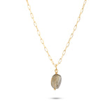 Archive 18K Gold Plated Earring-Pendant w. Laboradorite