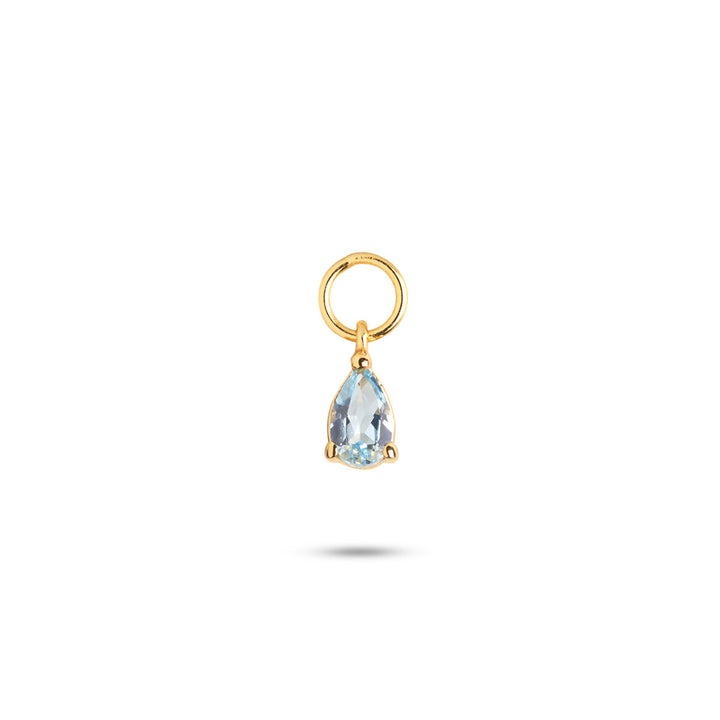 Gem Candy Oval Blå 18K Forgyldt Ørerings-Vedhæng m. Topas