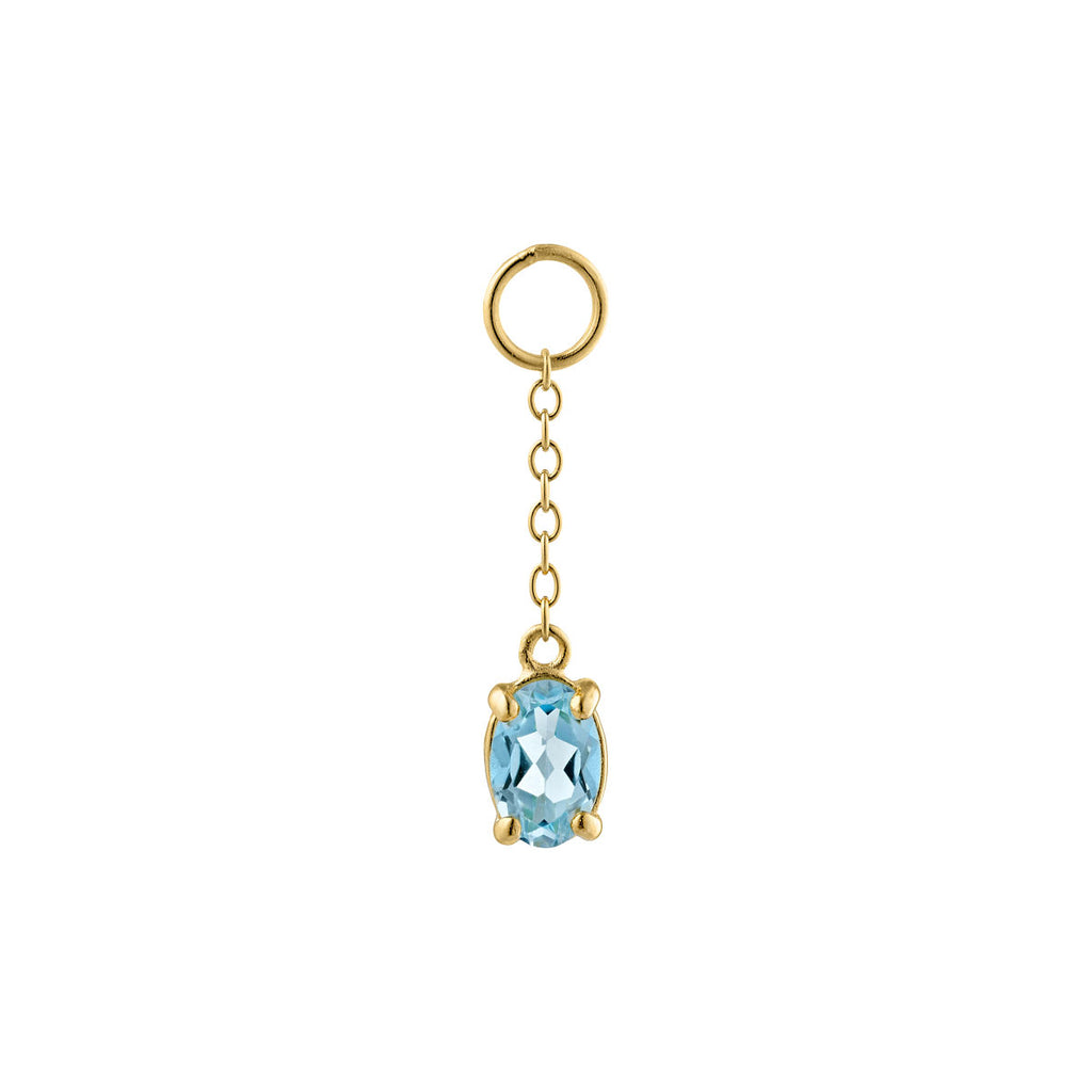 Gem Candy Blue 18K Gold Plated Earring-Pendant w. Topaz