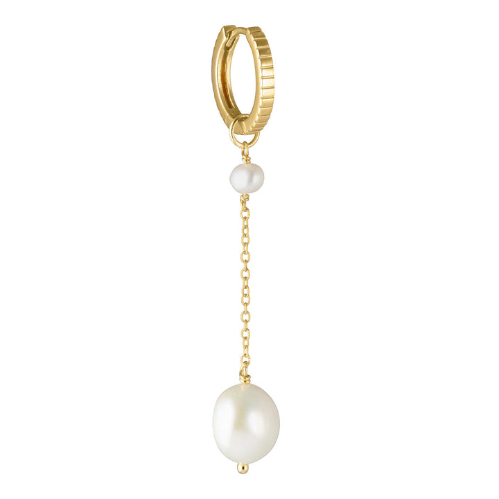 Pearl Jam chain 18K Gold Plated Earring-Pendant w. Pearls