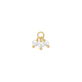 Charm 3 18K Gold Plated Pendant w. Pearls