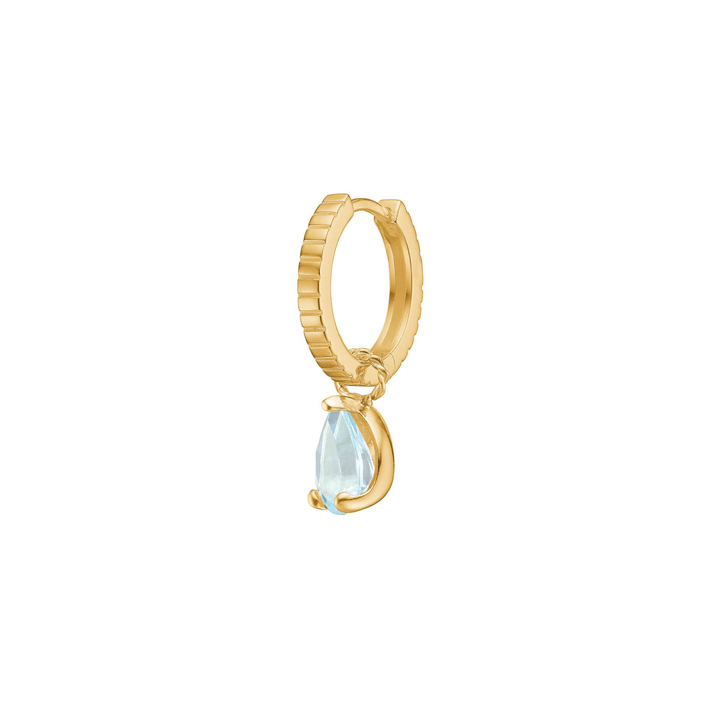 Reef 18K Gold Plated Earring w. Topaz Drop