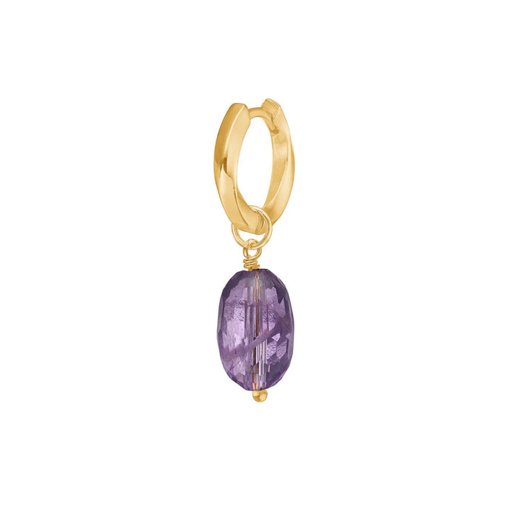 Charm 18K Gold Plated Pendant w. Amethyst