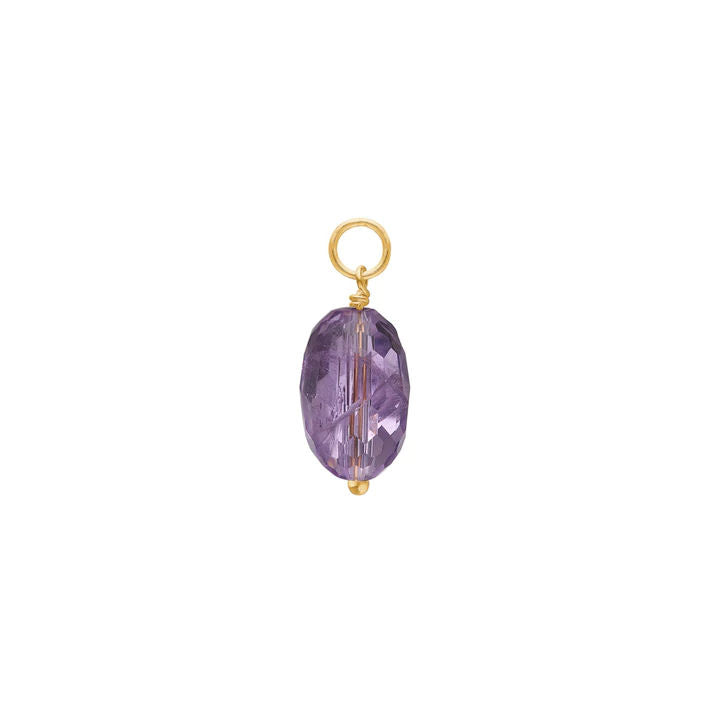 Charm 18K Gold Plated Pendant w. Amethyst