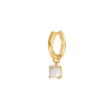 Charm 18K Gold Plated Pendant w. Moonstone