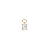 Charm 18K Gold Plated Pendant w. Moonstone