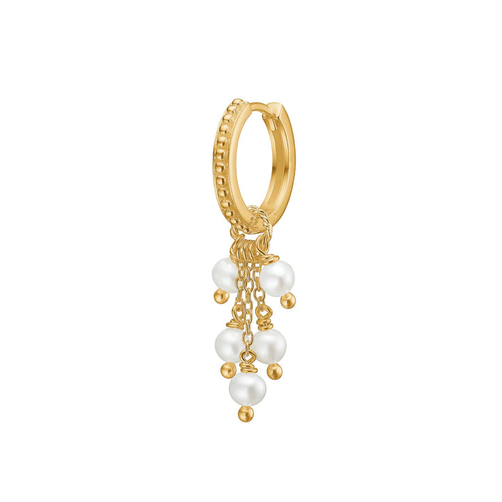 Charm 18K Gold Plated Pendant w. Pearls
