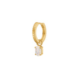 Charm Rainbow 18K Gold Plated Pendant w. Moonstone