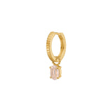 Charm Rose 18K Gold Plated Pendant w. Quartz