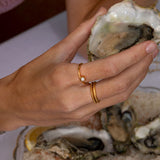 Unicorn 18K Forgyldt Ring m. Perle