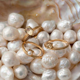 Unicorn 18K Forgyldt Ring m. Perle