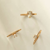 Unicorn 18K Gold Plated Ring w. Quartz