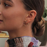 Olalla 18K Gold Plated Hoops w. Amethyst