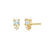 Reef 18K Gold Plated Studs w. Topaz