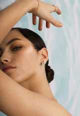 Reef 18K Gold Plated Earrings w. Prasiolite & Pearls