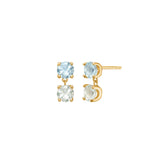 Reef 18K Gold Plated Studs w. Topaz & Prasiolite