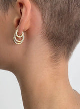 Triple Diamond Huggie - Classic