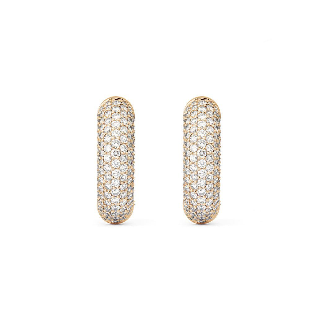 Absolute Big 18K Rosegold Creoles w. Diamonds