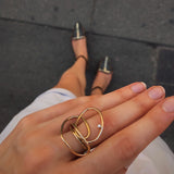 Fil d'or 14K Gold Ring w. Diamond