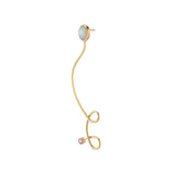 Fil d'or 18K Guld Ørering m. Opal & Safir