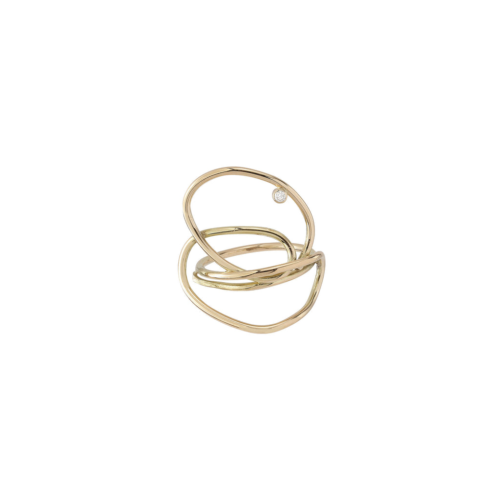 Fil d'or 14K Gold Ring w. Diamond