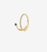 Floating Emerald Diamond Spiral Ring 0.17