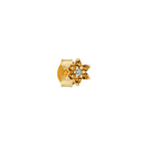 Flora Orange 18K Gold Plated Stud w. Orange & White Zirconia